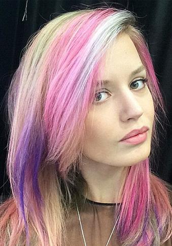 Georgia May Jagger posted this image of her with rainbow hair 2015 Image from Georgia May Jagger - for Nikki